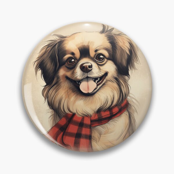 Item preview, Tibetan Spaniel Christmas Plaid Watercolor designed and sold by rafaeltto.