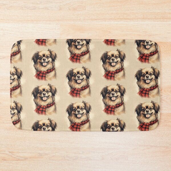 Item preview, Tibetan Spaniel Christmas Plaid Watercolor designed and sold by rafaeltto.