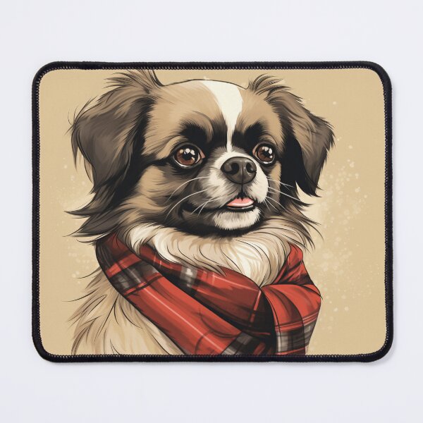 Item preview, Tibetan Spaniel Christmas Plaid Watercolor designed and sold by rafaeltto.