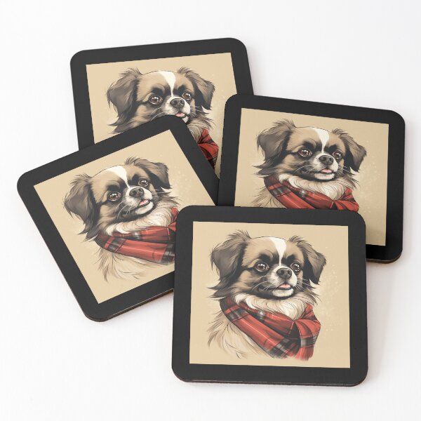 Item preview, Tibetan Spaniel Christmas Plaid Watercolor designed and sold by rafaeltto.