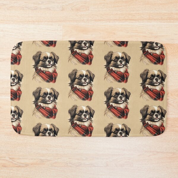Item preview, Tibetan Spaniel Christmas Plaid Watercolor designed and sold by rafaeltto.