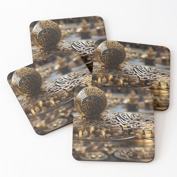 Item preview, Baroque Brilliance: Glistening Gold Coin Maze & Spectral Shadows designed and sold by polonuim210.