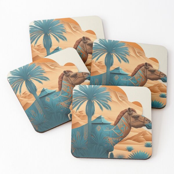 Item preview, Oasis Mirage: Camel Silhouette with Desert Bloom Essence designed and sold by PaintbrushPlace.