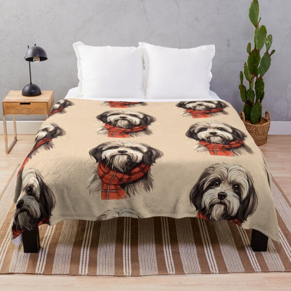 Item preview, Tibetan Terrier Christmas Plaid Watercolor designed and sold by rafaeltto.