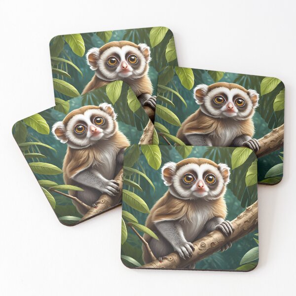 Item preview, Enchanting Eyes atop a Round Face: Unveiling the Loris, a Slow-Moving Primate designed and sold by Best-Art-32.