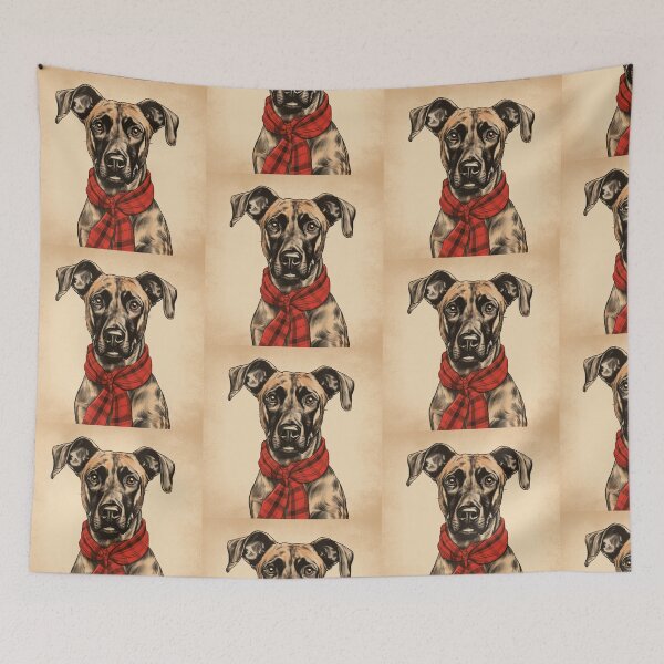 Item preview, Treeing Tennessee Brindle Christmas Plaid Watercolor designed and sold by rafaeltto.