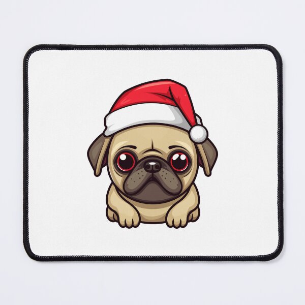 Artikelvorschau, Kawaii Pug Weihnachten entworfen und verkauft von CUTEDOGGIEZ.