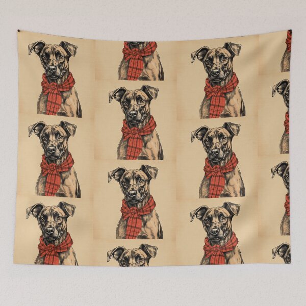 Item preview, Treeing Tennessee Brindle Christmas Plaid Watercolor designed and sold by rafaeltto.