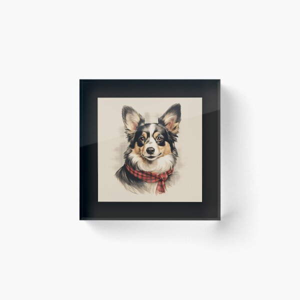 Item preview, Tri Color Corgi Christmas Plaid Watercolor designed and sold by rafaeltto.
