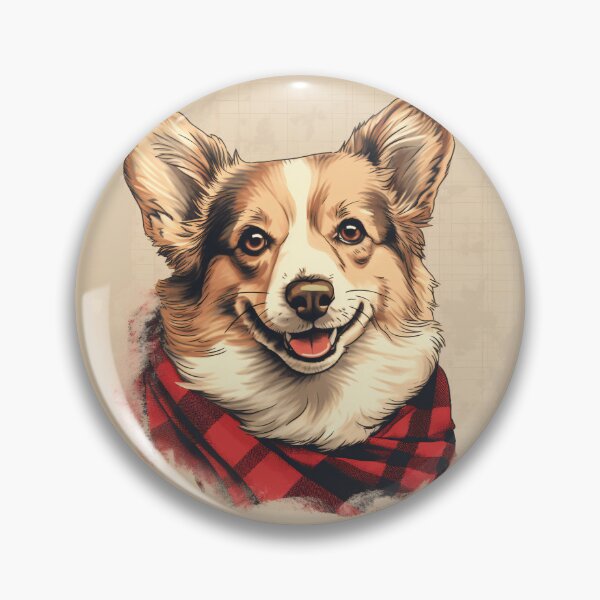 Artikelvorschau, Tri Color Corgi Christmas Plaid Watercolor entworfen und verkauft von rafaeltto.