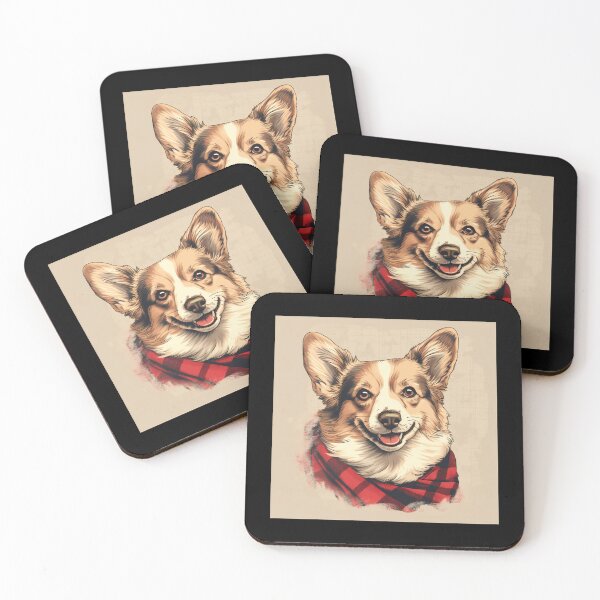 Item preview, Tri Color Corgi Christmas Plaid Watercolor designed and sold by rafaeltto.