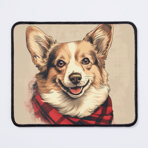 Item preview, Tri Color Corgi Christmas Plaid Watercolor designed and sold by rafaeltto.