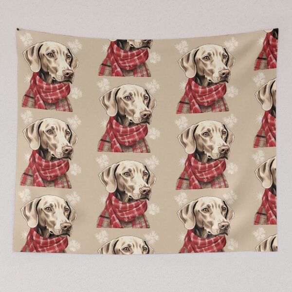 Item preview, Weimaraner Christmas Plaid Watercolor designed and sold by rafaeltto.