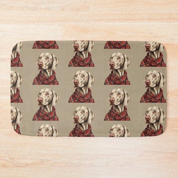 Item preview, Weimaraner Christmas Plaid Watercolor designed and sold by rafaeltto.