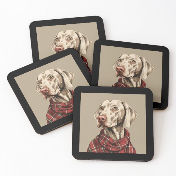Item preview, Weimaraner Christmas Plaid Watercolor designed and sold by rafaeltto.