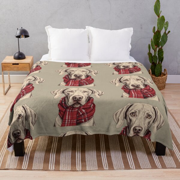 Item preview, Weimaraner Christmas Plaid Watercolor designed and sold by rafaeltto.