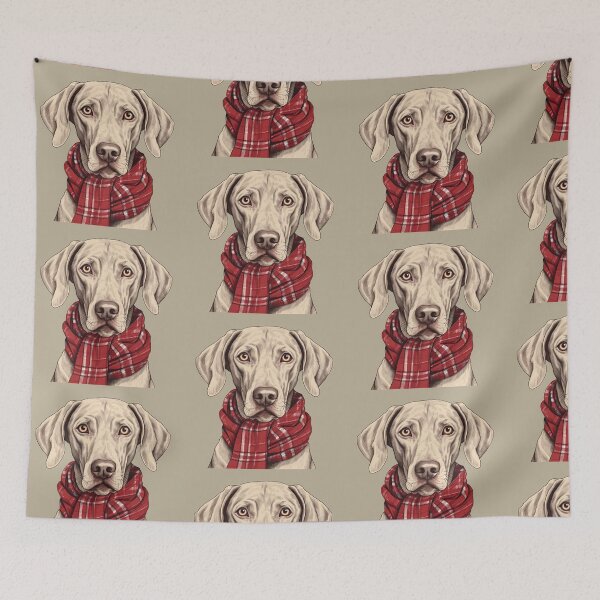 Item preview, Weimaraner Christmas Plaid Watercolor designed and sold by rafaeltto.