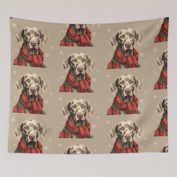 Item preview, Weimaraner Christmas Plaid Watercolor designed and sold by rafaeltto.