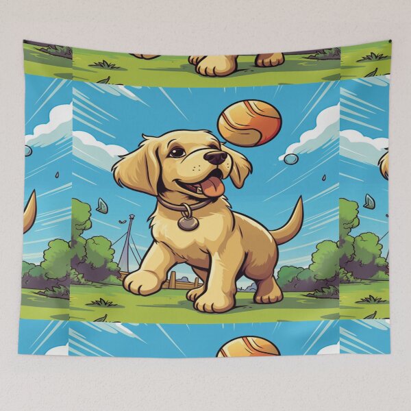 Item preview, Puppy Playing Ball designed and sold by DigiMagicStore.
