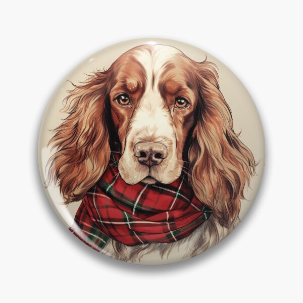 Item preview, Welsh Springer Spaniel Christmas Plaid Watercolor designed and sold by rafaeltto.