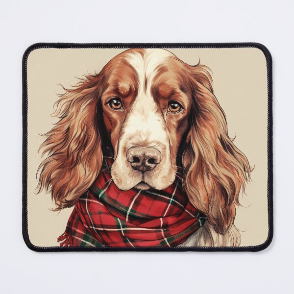 Item preview, Welsh Springer Spaniel Christmas Plaid Watercolor designed and sold by rafaeltto.