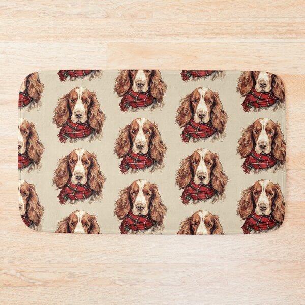 Item preview, Welsh Springer Spaniel Christmas Plaid Watercolor designed and sold by rafaeltto.