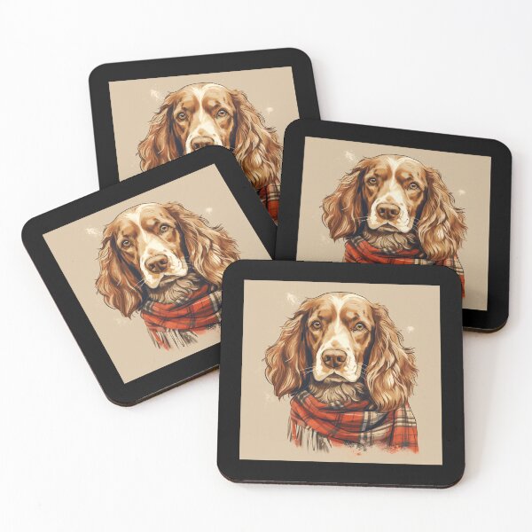Item preview, Welsh Springer Spaniel Christmas Plaid Watercolor designed and sold by rafaeltto.