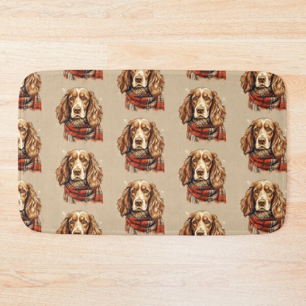 Item preview, Welsh Springer Spaniel Christmas Plaid Watercolor designed and sold by rafaeltto.