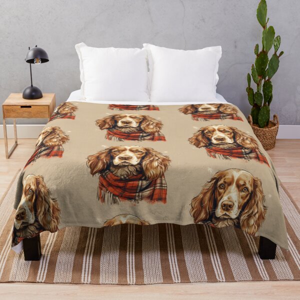 Item preview, Welsh Springer Spaniel Christmas Plaid Watercolor designed and sold by rafaeltto.