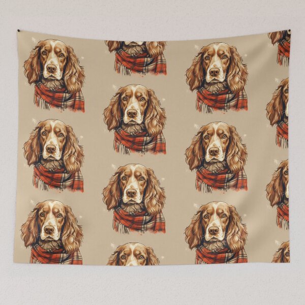 Item preview, Welsh Springer Spaniel Christmas Plaid Watercolor designed and sold by rafaeltto.