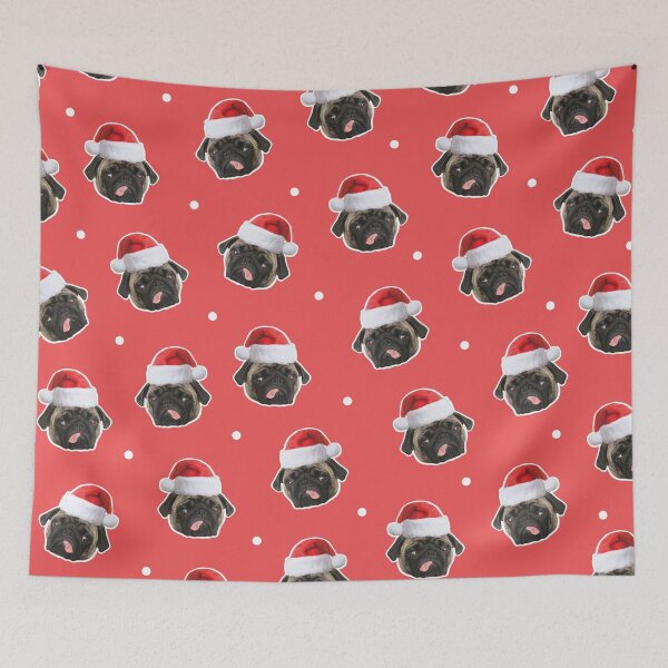 Item preview, Santa Pug Pattern Design designed and sold by Eliza Fortney.