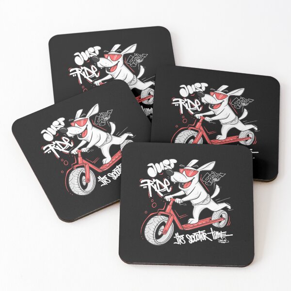 Item preview, funny dog riding scooter, cartoon dog riding scooter, cool dog riding scooter designed and sold by GreyStanzione1.