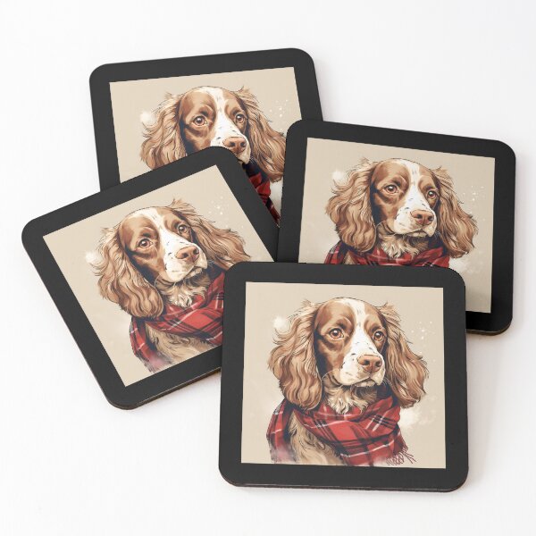 Item preview, Welsh Springer Spaniel Christmas Plaid Watercolor designed and sold by rafaeltto.