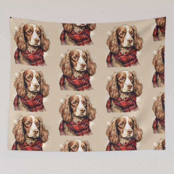 Item preview, Welsh Springer Spaniel Christmas Plaid Watercolor designed and sold by rafaeltto.