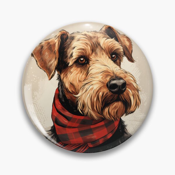 Item preview, Welsh Terrier Christmas Plaid Watercolor designed and sold by rafaeltto.