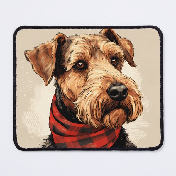 Item preview, Welsh Terrier Christmas Plaid Watercolor designed and sold by rafaeltto.