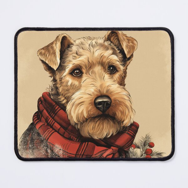 Item preview, Welsh Terrier Christmas Plaid Watercolor designed and sold by rafaeltto.