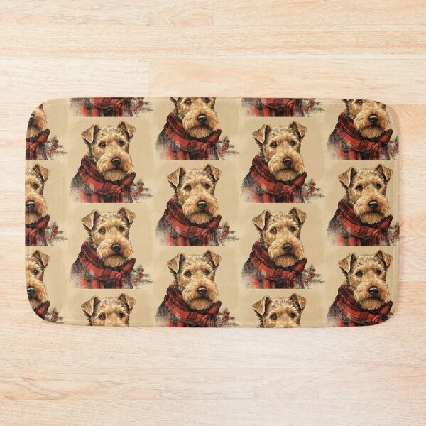 Item preview, Welsh Terrier Christmas Plaid Watercolor designed and sold by rafaeltto.