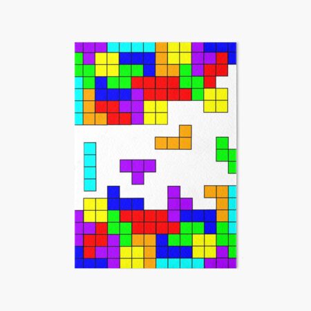 Video Blocks Wall Art Redbubble - tetris block light blue face roblox