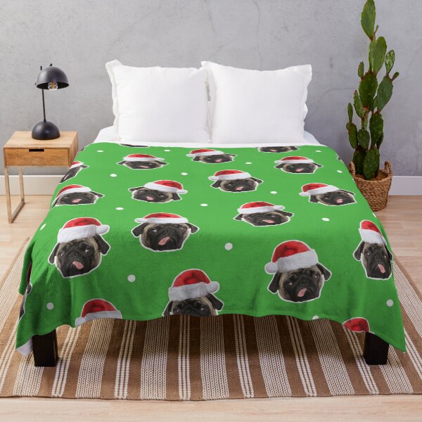 Item preview, Santa Pug Pattern Design Grinch Green designed and sold by Eliza Fortney.
