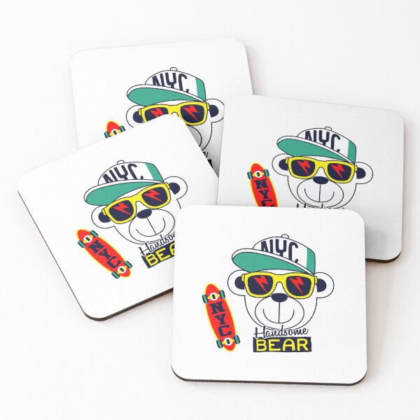 Item preview, handsome bear skateboard, cool bear skateboard, cool bear wearing sunglasses designed and sold by GreyStanzione1.