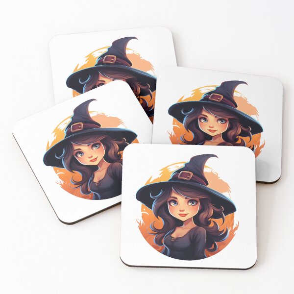 Item preview, Cartoon Artistic Style Witch Halloween Witch Pretty Witch Beautiful Witch Painting Drawing Logo Sticker, wall arts, Art Prints and More designed and sold by Kevin Lou.