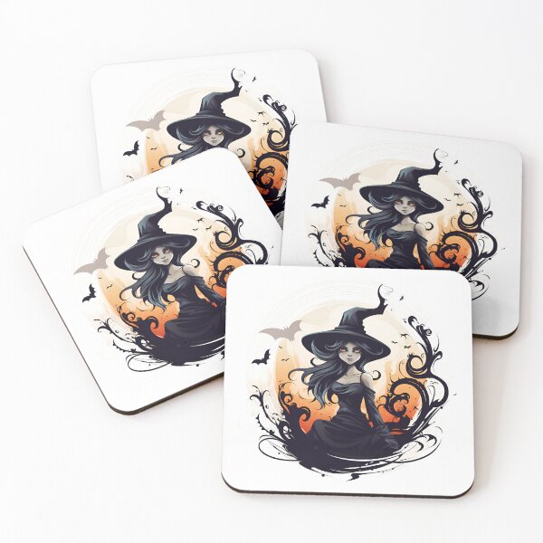 Item preview, Cartoon Artistic Style Witch Halloween Witch Pretty Witch Beautiful Witch Painting Drawing Logo Sticker, wall arts, Art Prints and More designed and sold by Kevin Lou.