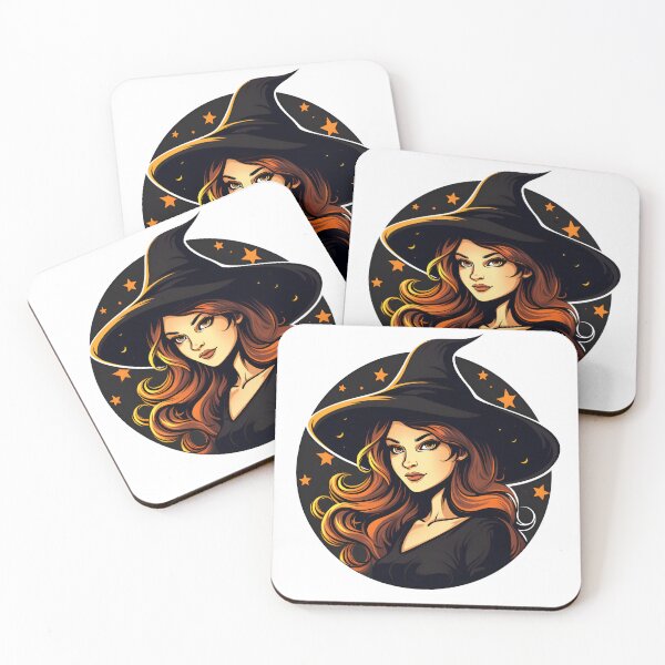 Item preview, Cartoon Artistic Style Witch Halloween Witch Pretty Witch Beautiful Witch Painting Drawing Logo Sticker, wall arts, Art Prints and More designed and sold by Kevin Lou.
