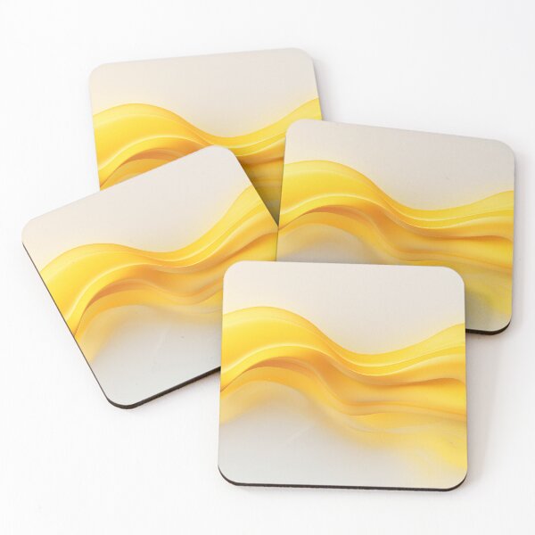 Item preview, Solar Ripples: Fluid Lines and Circles on a Yellow Gradient designed and sold by PaintbrushPlace.