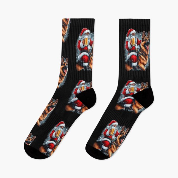 Item preview, Santa Riding a German Shepherd T-Shirt - A Pawsitively Jolly Sleigh Ride designed and sold by American Artist Designs.