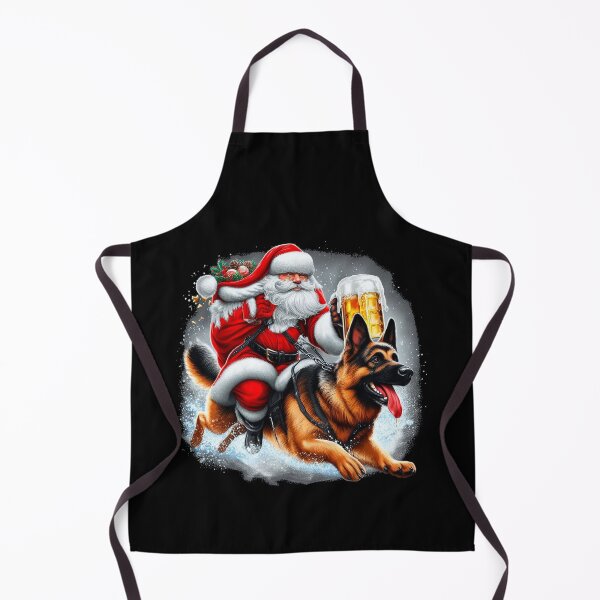 Item preview, Santa Riding a German Shepherd T-Shirt - A Pawsitively Festive Sleigh Ride designed and sold by American Artist Designs.