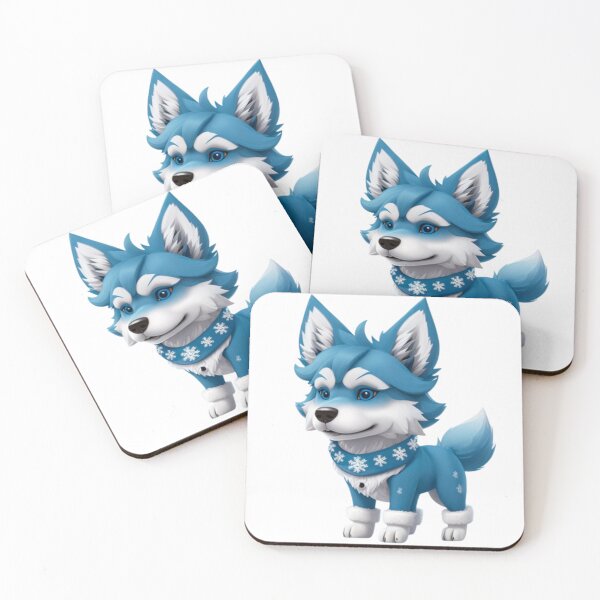 Item preview, Blue wolf dog Christmas  designed and sold by KorArtStudio.