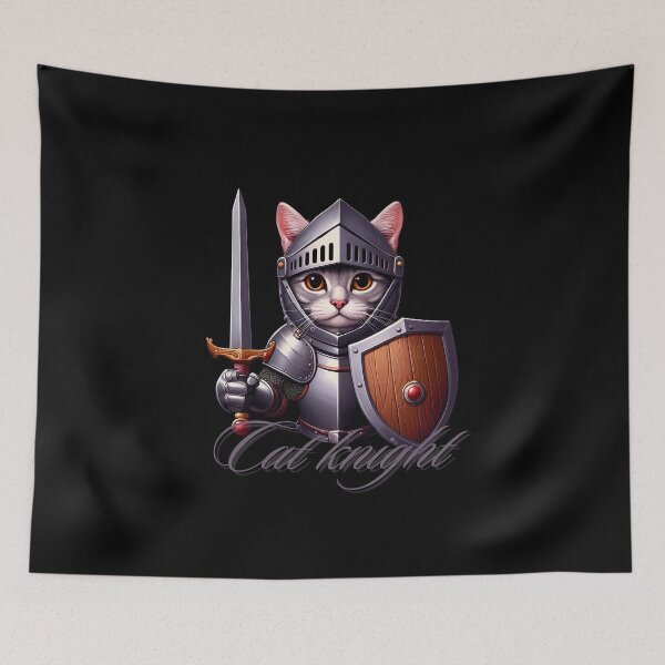 Item preview, Cat slave -  Cat knight - Cat wearing knight armor holding a sword and shield designed and sold by mamacub.