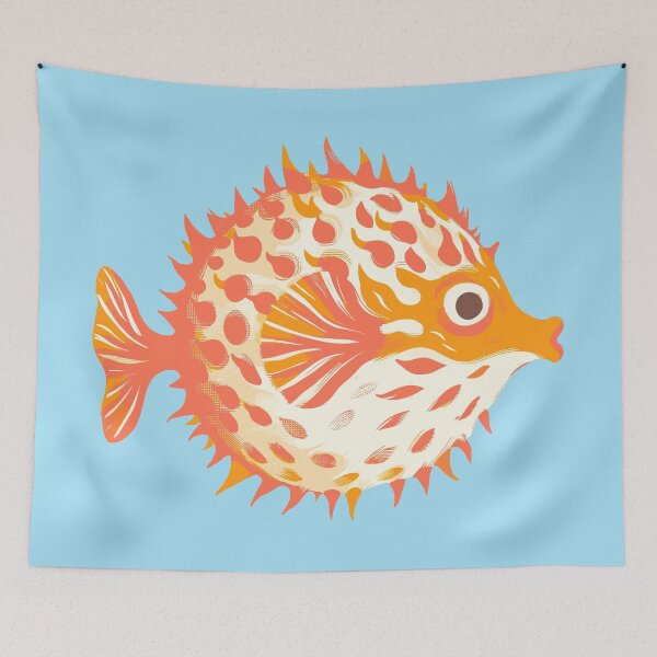 Item preview, Orange Puffer Fish (aka Blowfish) designed and sold by BrightTide.